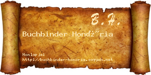 Buchbinder Honória névjegykártya